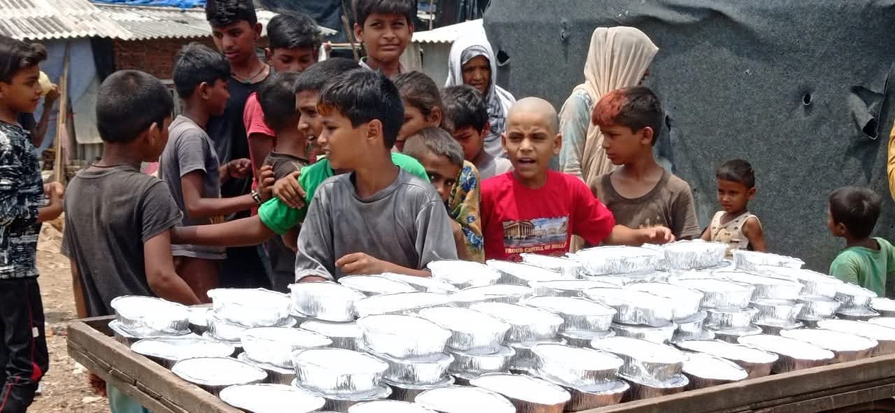 Distribution of Cooked Food to Children